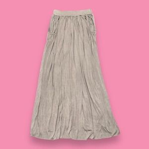 NWT Earthbound Grey Boho Fairy Hippie Indie Maxi Skirt with Pockets Size S